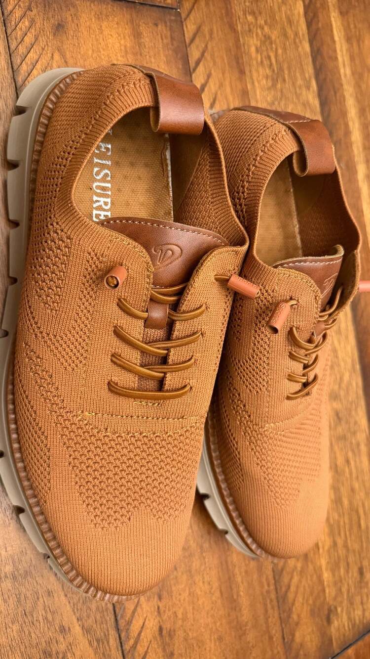 Leisure Men's Lightweight Breathable Knit Mesh Oxford Casual Sneakers